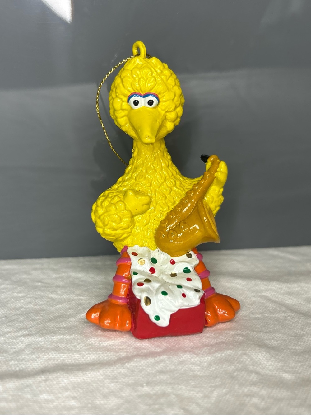 2005 Sesame Street Big Bird Playing Saxophone Holiday Ornament by Kurt Adler